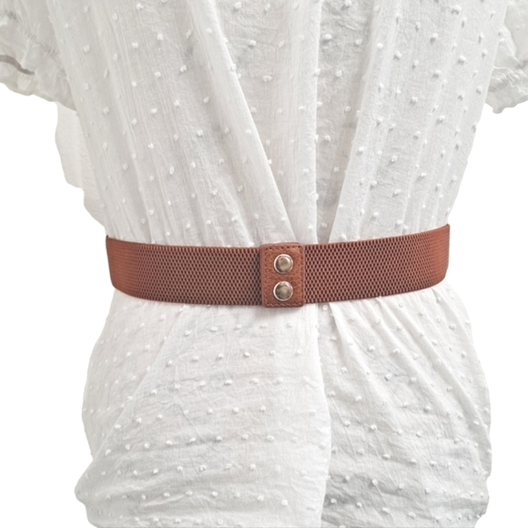 Western Brown Wide Waist Belt  Faux Leather Braided Corset stretch Festival - Picture 8 of 13